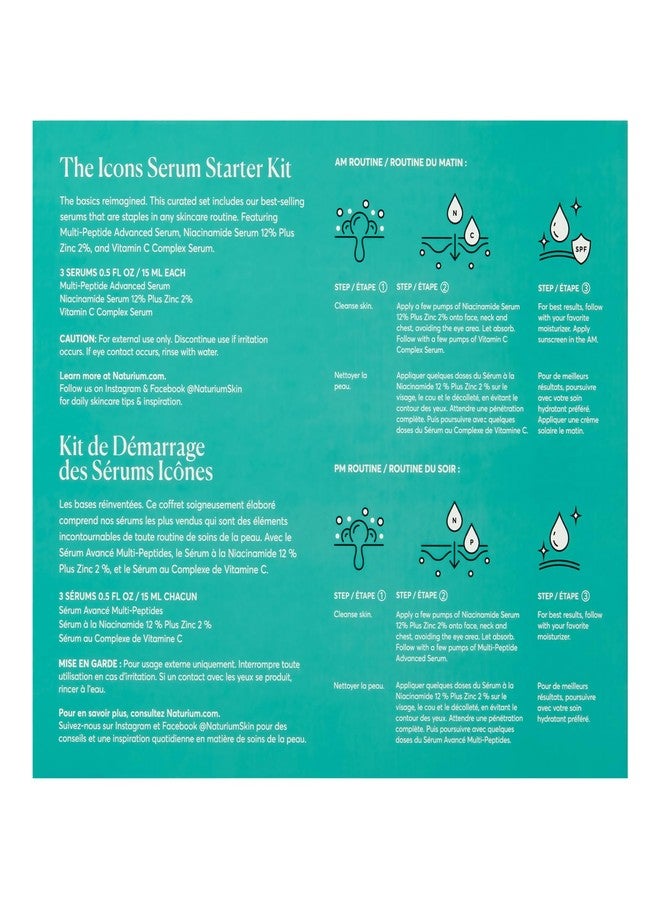 Naturium The Icons Serum Starter Kit - Niacinamide 12% Plus Zinc 2%, Vitamin C Complex, Multi-Peptide Advanced Serum, 3 x 15 ml - Image 2